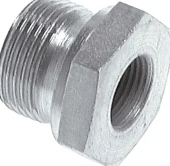Hydraulik-Reduzierung G 3/4"(AG)-G 3/8"(IG), Stahl verzinkt, Elastomerdichtung