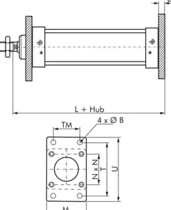 ISO 15552-Flanschbefestigung 32 mm, Stahl verzinkt