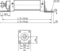 ISO 15552-Fußwinkel 63 mm, Stahl verzinkt