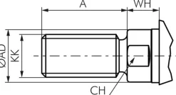 ISO 21287-Zylinder, doppeltw., Kolben 80mm, Hub 300mm, Kolbenstange AG