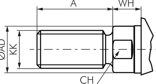 ISO 21287-Zylinder, doppeltw., Kolben 80mm, Hub 300mm, Kolbenstange AG