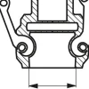 Kamlock-Kupplung (D) Rp 1"(IG), Messing