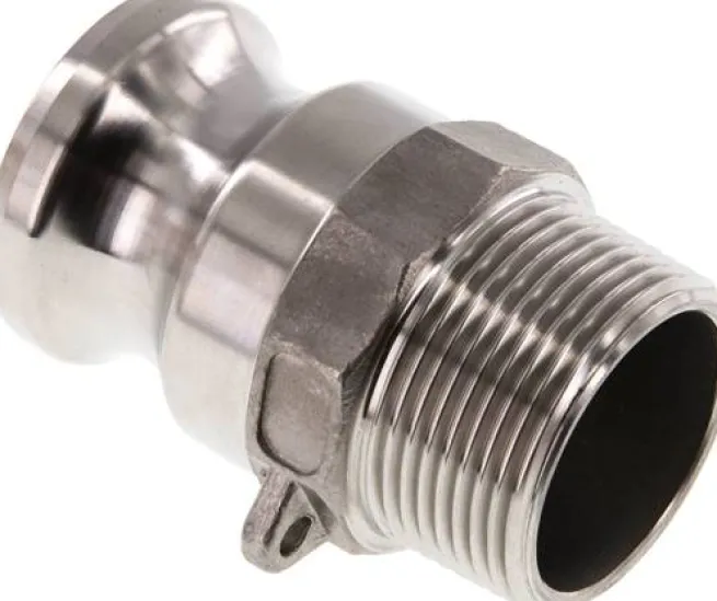 Kamlock-Stecker (F) R 1-1/4"(AG), Edelstahl (1.4408)