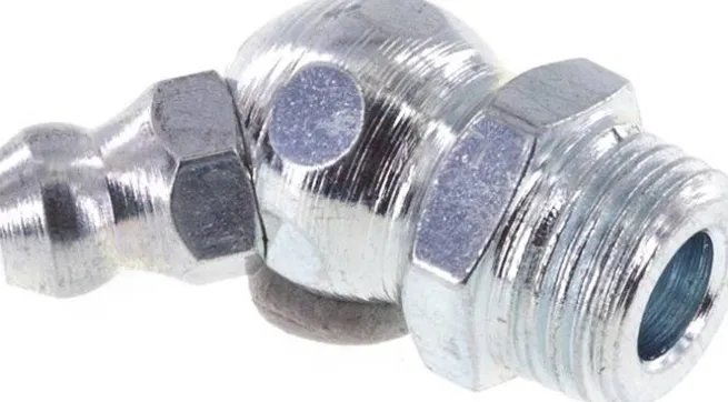 45° Kegelschmiernippel, M 10x1 (konisch), Stahl verzinkt (6-kant)