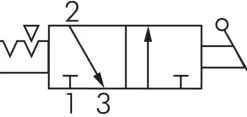 Kipphebelventil 3/2-Wege, Druckeingang: Ringstück, 4 mm (außen)-G 1/8