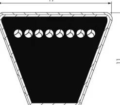Klassischer Keilriemen DIN 2215, B/17x11, Li=762mm, B30