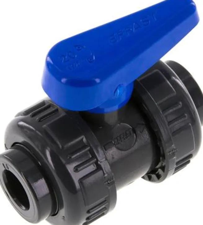 Klebemuffen-Kugelhahn, PVC-U / EPDM, 16mm (Wasserausf.)