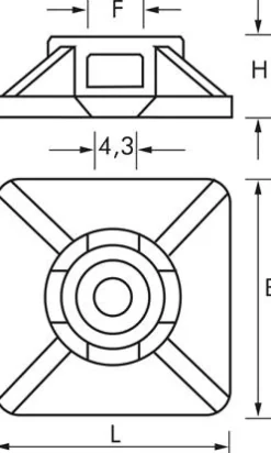 Klebesockel für Kabelbinder (4,8mm)