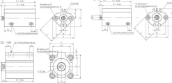 Kompaktzylinder, doppeltwirkend, Kolben 50mm, Hub 50mm -Eco-Line