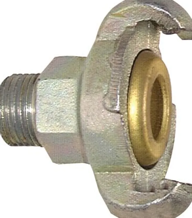Kompressorkupplung G 1"(AG), Stahl verzinkt, Dichtung Messing