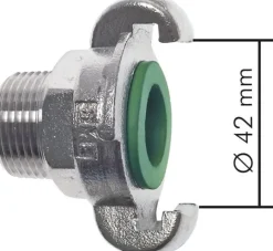 Kompressorkupplung Rp 1/2"(IG), Stahl verzinkt, Dichtung NBR