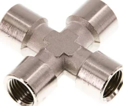 Kreuzstück G 1/4" (IG), Messing vernickelt