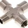Kreuzstück G 1/4"(IG)-R 1/4"(AG), Messing vernickelt