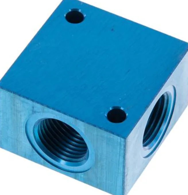Kreuz-Verteiler 4 x G 1/2",Aluminium