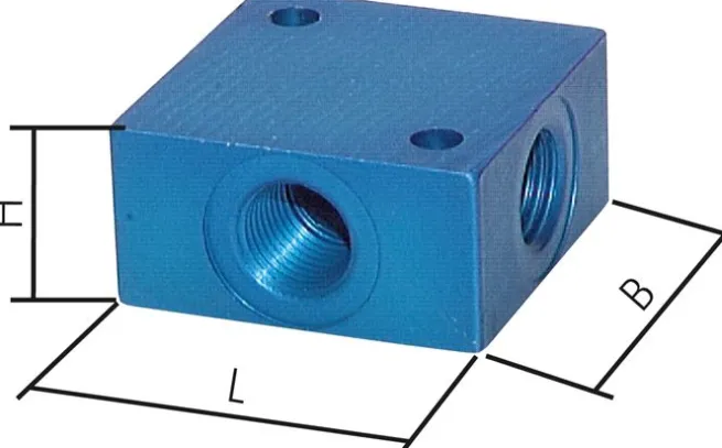 Kreuz-Verteiler 4 x G 1/2",Aluminium