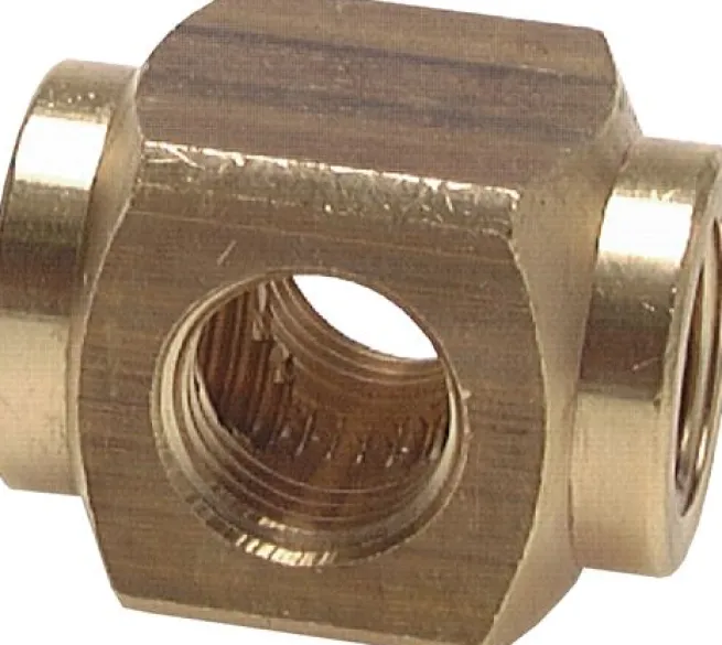 Kreuz-Verteiler 4 x G 1/4",Messing