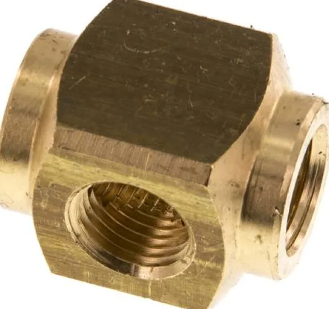 Kreuz-Verteiler 4 x G 1/4",Messing