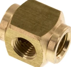 Kreuz-Verteiler 3 x G 1/4",Messing