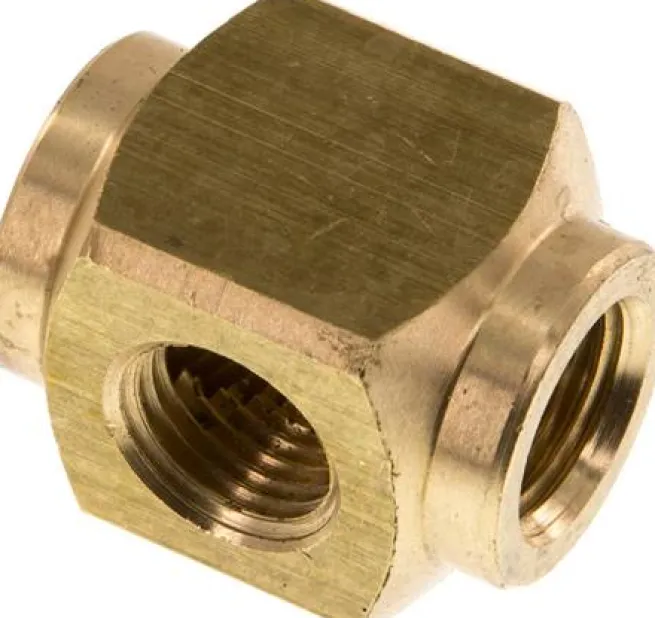 Kreuz-Verteiler 3 x G 1/4",Messing