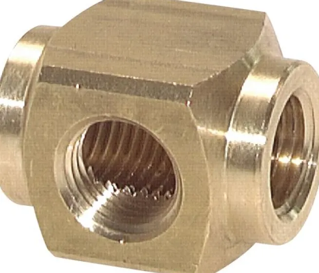 Kreuz-Verteiler 3 x G 1/4",Messing