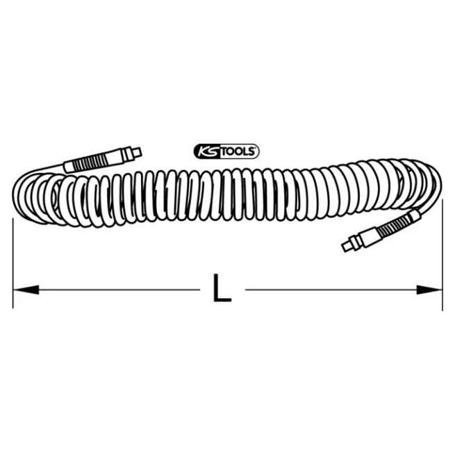 KS Tools PU-Druckluft-Spiralschlauch, Ø 8mm, G1/4 AG, 15 m