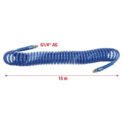 KS Tools PU-Druckluft-Spiralschlauch, Ø 8mm, G1/4 AG, 15 m