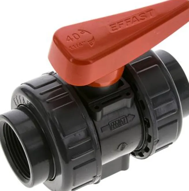 Kugelhahn, PVC-U / EPDM, Rp 1-1/4" (Industrieausführung)