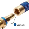 Kupplungsstecker (NW5) G 1/4"(AG), blau, Sechseck SW10
