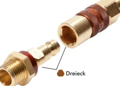 Kupplungsstecker (NW5) G 1/4"(AG), braun, Dreieck 9,5 mm