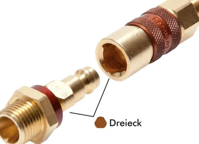 Kupplungsstecker (NW5) G 1/4"(AG), braun, Dreieck 9,5 mm