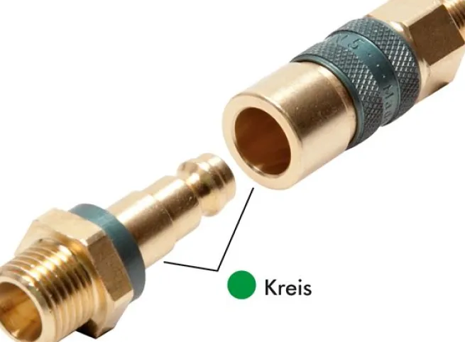 Kupplungsstecker (NW5) G 1/8"(AG), grün, Kreis Ø 10,5 mm