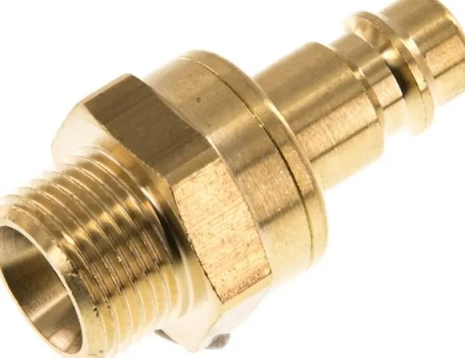 Kupplungsstecker (NW7,2) G 3/8"(AG), Messing, beidseitig absperrend