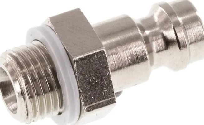 Kupplungsstecker (NW5) G 1/8"(AG), Messing vernickelt
