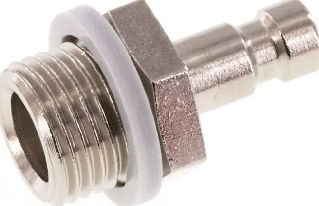 Kupplungsstecker (NW2,7) G 1/8"(AG), Messing vernickelt