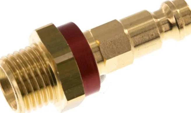 Kupplungsstecker (NW5) G 1/4"(AG), rot, Achteck SW10