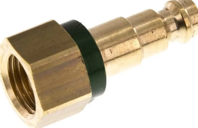 Kupplungsstecker (NW5) G 1/4"(IG), grün, Kreis Ø 10,5 mm