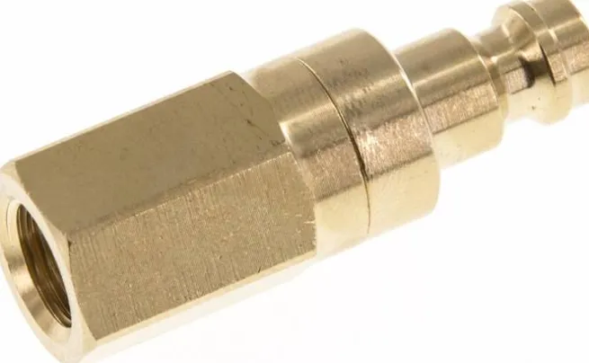 Kupplungsstecker (NW5) G 1/8"(IG), Messing, beidseitig absperrend