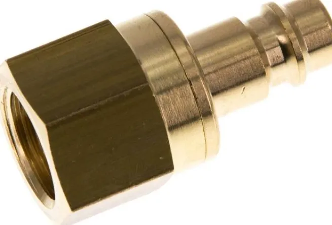 Kupplungsstecker (NW7,2) G 3/8"(IG), Messing, beidseitig absperrend