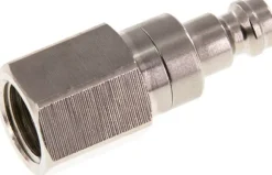 Kupplungsstecker (NW5) G 1/4"(IG), Messing vernickelt, beidseitig absperrend