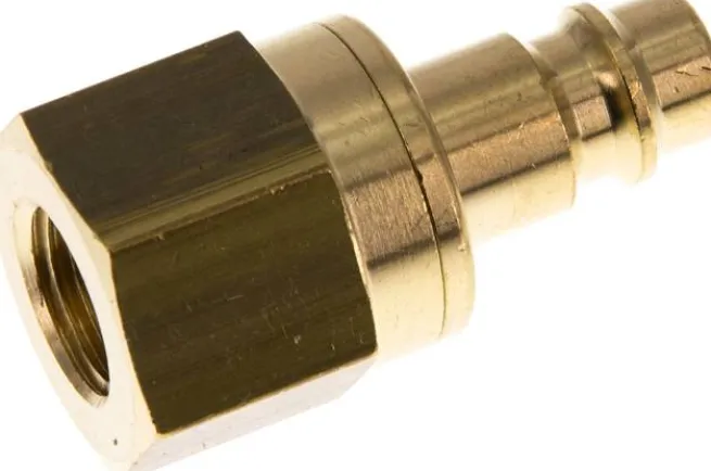 Kupplungsstecker (NW7,2) G 1/4"(IG), Messing, beidseitig absperrend