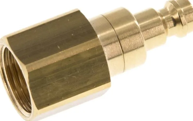 Kupplungsstecker (NW5) G 3/8"(IG), Messing, beidseitig absperrend