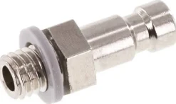 Kupplungsstecker (NW2,7) M 5(AG), Messing vernickelt