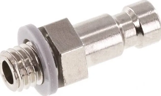 Kupplungsstecker (NW2,7) M 5(AG), Messing vernickelt