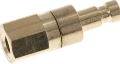 Kupplungsstecker (NW2,7) M 5(IG), Messing, beidseitig absperrend
