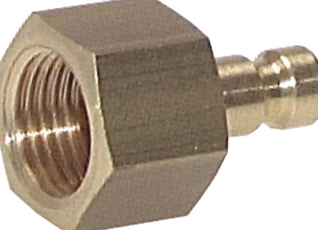 Kupplungsstecker (NW2,7) M 5(IG), Messing, beidseitig absperrend