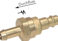 Kupplungsstecker (NW7,2) 13 (1/2")mm Schlauch mit Rückschlagventil