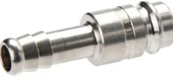 Kupplungsstecker (NW10) 16 (5/8")mm Schlauch, Messing vernickelt, beidseitig absperrend