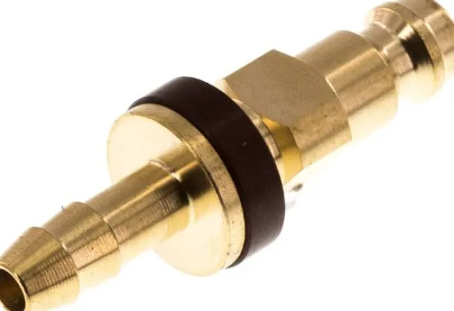 Kupplungsstecker (NW5) 6 (1/4")mm Schlauch, braun, Dreieck 9,5 mm