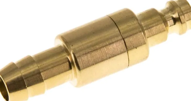 Kupplungsstecker (NW5) 9 (3/8")mm Schlauch, Messing, beidseitig absperrend