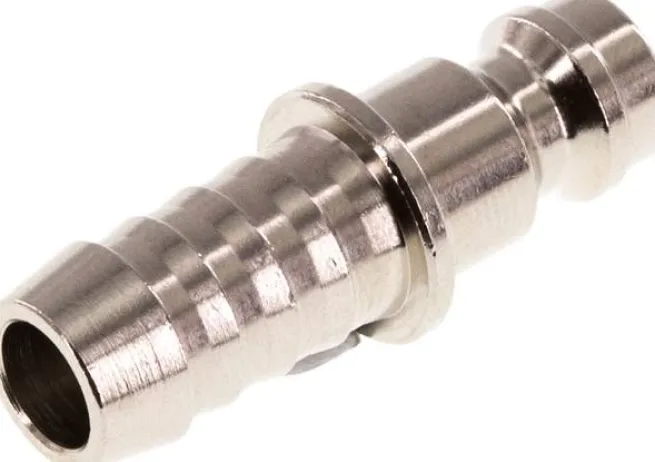 Kupplungsstecker (NW5) 8 (5/16")mm Schlauch, Messing vernickelt